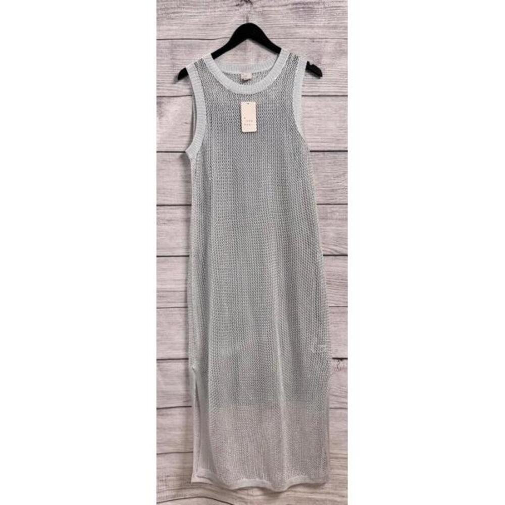 A New Day Silver Crochet Maxi Dress Women